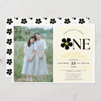 Onederful Floral 1st Birthday Party Invitation