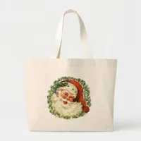 Beautiful vintage Santa  Large Tote Bag