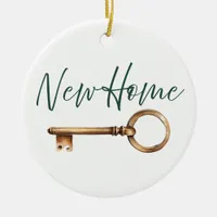 New Home Key Simple Personalized Ceramic Ornament