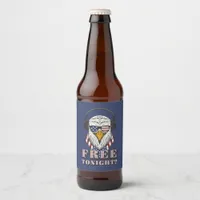 you free tonight? 4th of july patriotic bald eagle beer bottle label