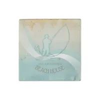 Beach House Nautical Fisherman Aqua Blue ID623 Stone Magnet