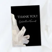 White Crystals on Black Wedding Thank You
