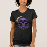 Purple Skull Crescent Moon T-Shirt