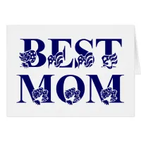 Best Mom USA Flag Text Greeting Card