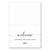 Wedding Place Card Tent - Romantic Calligraphy