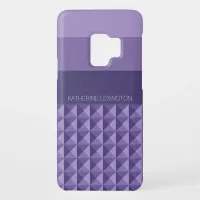 Geometric Pattern with Stripes in Shades of Purple Case-Mate Samsung Galaxy S9 Case