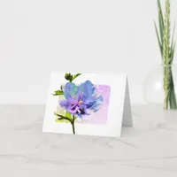 Watercolor Blue and Purple Floral All-Occasion Note Card