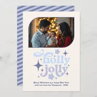 Bluebell Whisper Modern Blue Christmas Photo Holiday Card