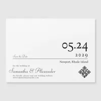 Chic Simple Script Non-Photo Wedding Save The Date Magnetic Invitation