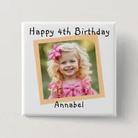 Happy Birthday Personalized Photo Button
