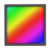 Diagonal Rainbow Gradient Red to Green Keepsake Box