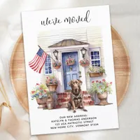 Chocolate Labrador Patriotic Custom Dog Moving Announcement