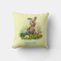 Cute Stuffed Easter Bunny Throw Pillow