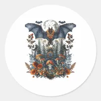 Cottagecore Butterflies Bats N Mushroom Moon Gobli Classic Round Sticker