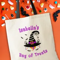 Unicorn Witch Kid's Halloween Trick or Treat Tote Bag