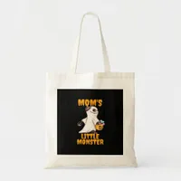 Moms Little Boo Monster Funny Graphic Tote Bag