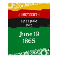 Juneteenth Freedom Day City Celebration Fancy Flag Poster