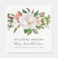 In Loving Memory Floral Funeral Memorial Wake Napkins