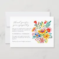 Floral Photo Sympathy Funeral Memorial Thank You Card