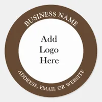 Add your Business Logo, Name and Website or Email Classic Round Sticker