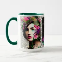 Paper Collage Style Art | Vintage Ladies Mug
