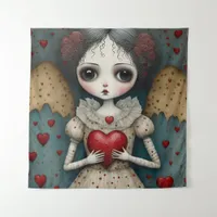 Adorable Gothic Valentine Doll Tapestry