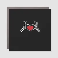 Kids Skeleton Hand Heart Valentines Day Cool Class Car Magnet