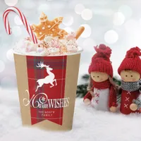 Warm Wishes Kraft & Tartan Red ID589 Paper Cups
