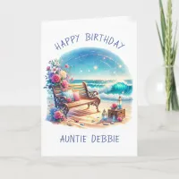 Happy Birthday Personalized Beach Theme Card