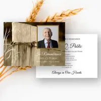 Rural Rustic Fence Post Death Anniversary Memorial Invitation