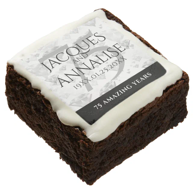 Elegant 75th Diamond Wedding Anniversary Brownie