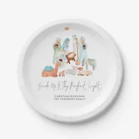 Simple Nativity Scene Three Kings Lyric Name Paper Plates