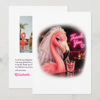 Hottie Shots Club Flamingo Bachelorette Photo Thank You Card