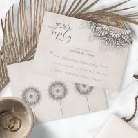 Mandala Lace Wedding RSVP Neutrals ID478