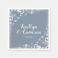 Cocktail Napkins | Chic Bouquet (Dusty Blue) DK