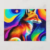 Colorful Red Fox Postcard