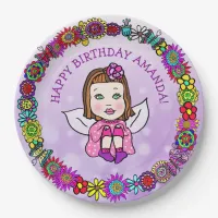 Personalized Happy Birthday Unicorn and Fairy Paper Plates