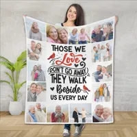 Photo Collage Cardinal Memorial Quote Fleece Blanket