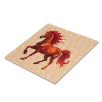 Stunning Chinese Year of the Fire Horse 2026 Ceramic Tile