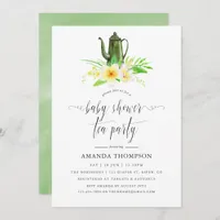 Exotic Floral Frangipani Baby Shower Tea Party Invitation