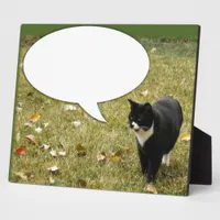 Say Something Speech Bubble Cat Fun  Plaque