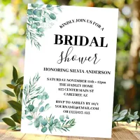 Modern Botanical Eucalyptus Boho Bridal Shower Invitation