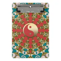 Teal Sunshine Gold Yin Yang Mini Clipboard