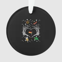 Oktoberfest Skeleton Hand Heart Flag German  Ornament