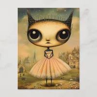 Adorable Alien in a Pink Dress Postcard