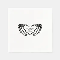 Til Death - Skeleton Heart Hands  Napkins