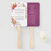 Watercolor Aquarelle Wild Flower Wedding Hand Fan