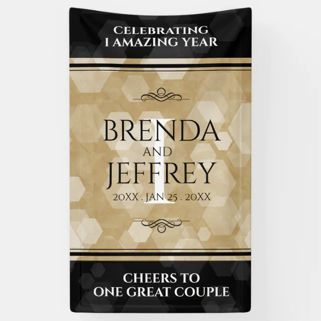 Elegant 1st Paper Wedding Anniversary Celebration Banner