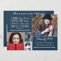 Christian Bible Verse Graduation Photo Collage Invitation