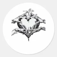 Protecting A Heart  - Skeleton Hand Heart Classic Round Sticker